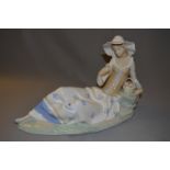 Large Nao Lladro Figurine - Lady with Flower