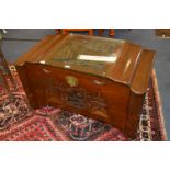 Camphor Wood Blanket Chest with Carved Panels