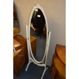 White & Gilt Cheval Dressing Mirror