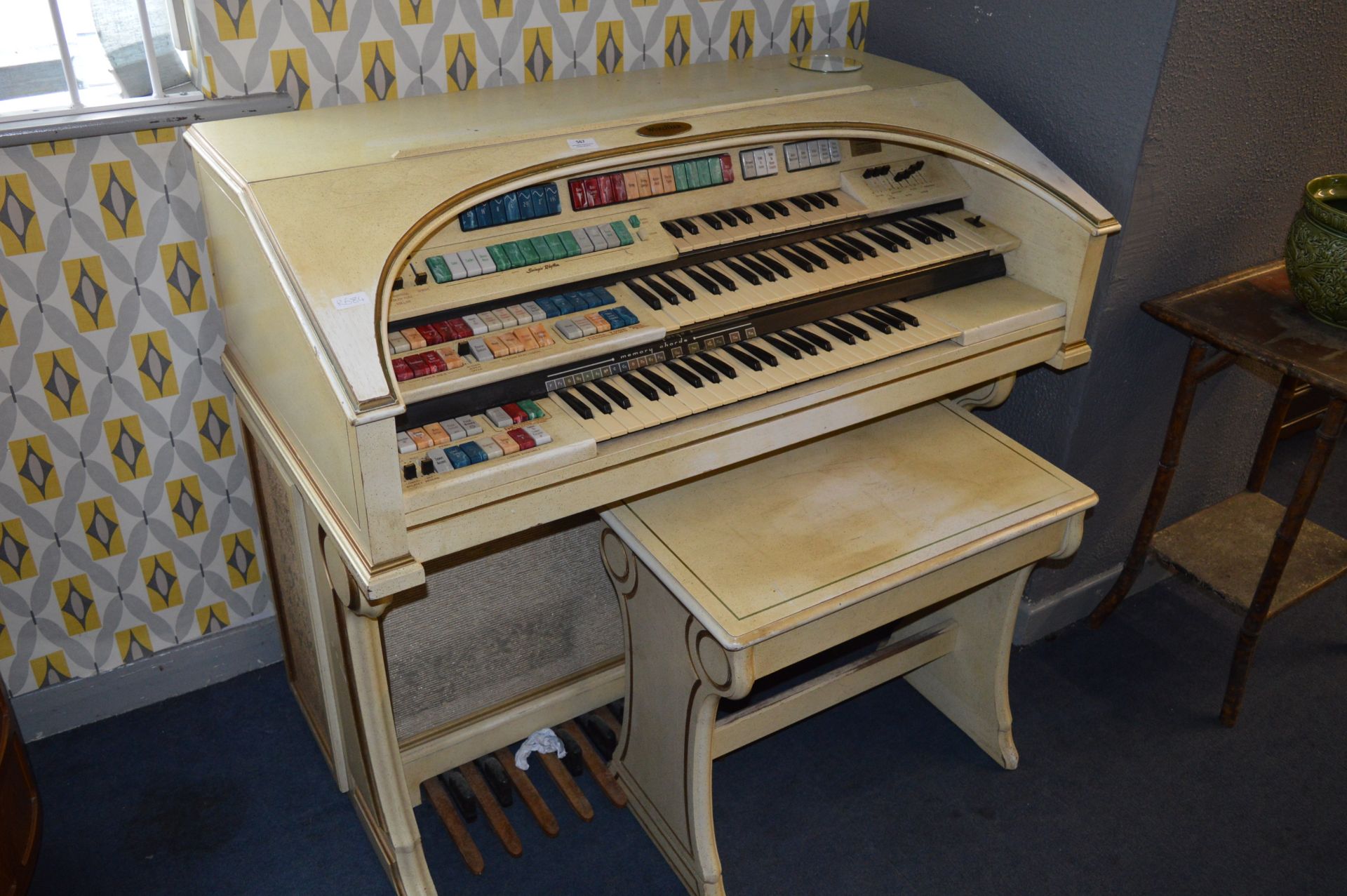 Wurlitzer Triple Keyboard Organ with Stool