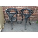 Pair of Cast Metal Pub Table Bases with Britannia Heads