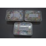 3 Tubs containing Stamps from Czechoslovakia, Hungary & Romania