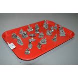 Tray containing WAPW Metal Figures including Dragons & Merlins