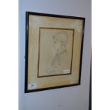 Framed Pencil Sketch, Signed Pat Rooney 1932