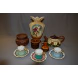 Motto Ware Teapot, Vase, Tobacco Jar, Hornsea Ware, Cups & Saucers