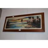 Framed Oil on Canvass Depicting An Oriental Lake Scene Signed S.Huang