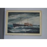 Oil Painting on Board - Hull Trawler Kingston Pearl H127