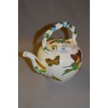 Wedgwood Hand Painted Teapot with Birds and Butterflies Decoration