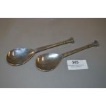 Hallmarked Silver Hammered Bowl Spoons - 76 Grams