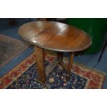 Small Oak Oval Topped Gate Legged Table