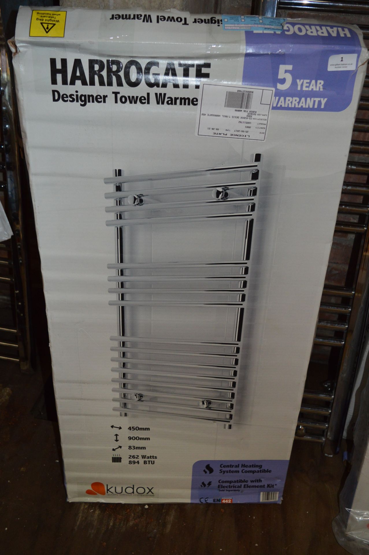 *Kudox Harrogate Designer Towel Warmer 450x900mm