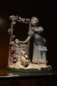 Spanish Pottery Ornament "Girl and Wishing Well"