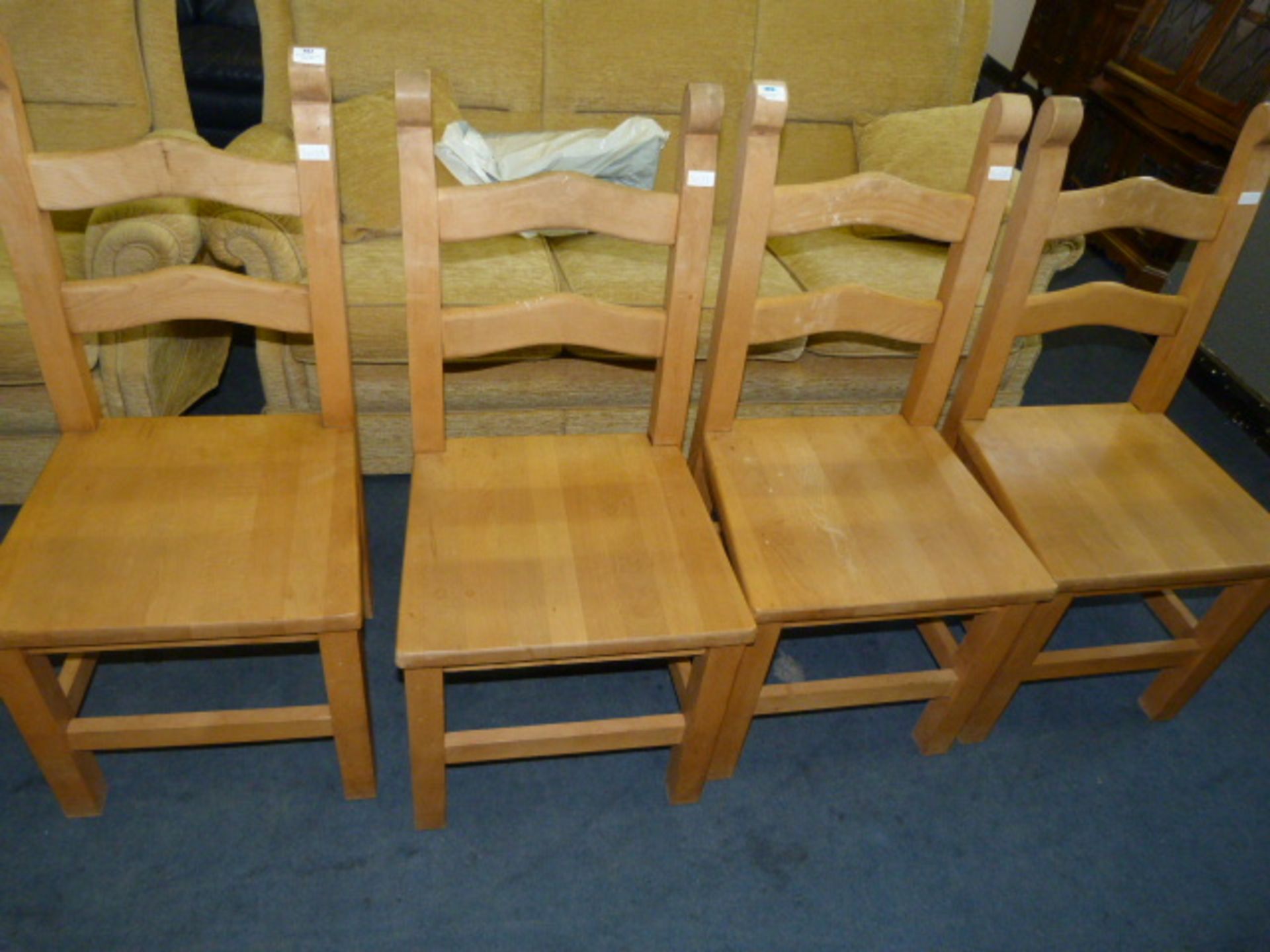 Set of Four Beech Dining Chairs