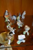 Collection of Eleven Aynsley Pottery Bird Figurines