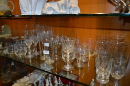 Collection of Drinking Glassware; Wine Flutes, Goblets and Pint Glass
