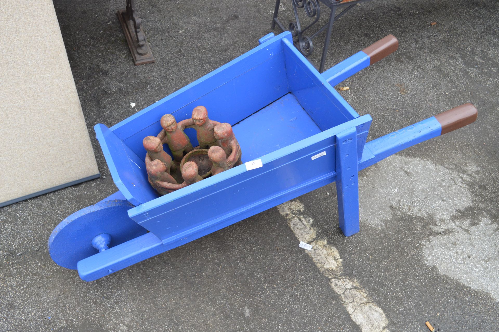 Blue Painted Garden Wheelbarrow