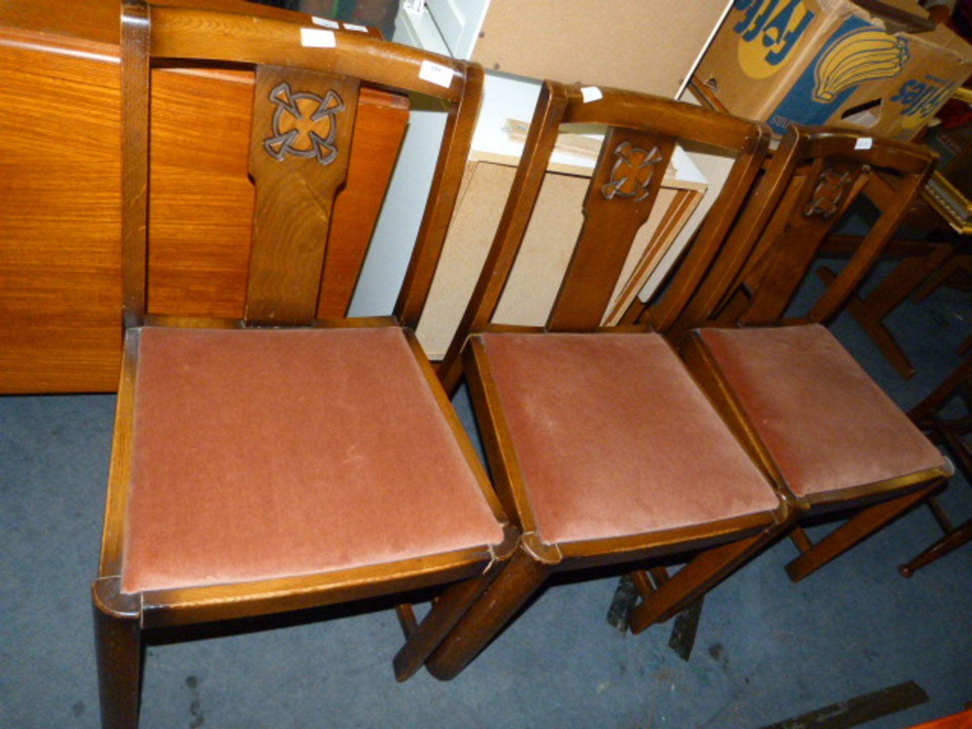 Set of Three Oak Framed Dining Chairs