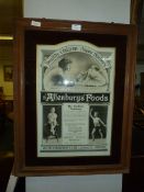 Oak Framed Advertising Print "Allenburys Foods"
