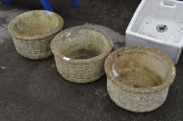 Limestone Basket Style Planters