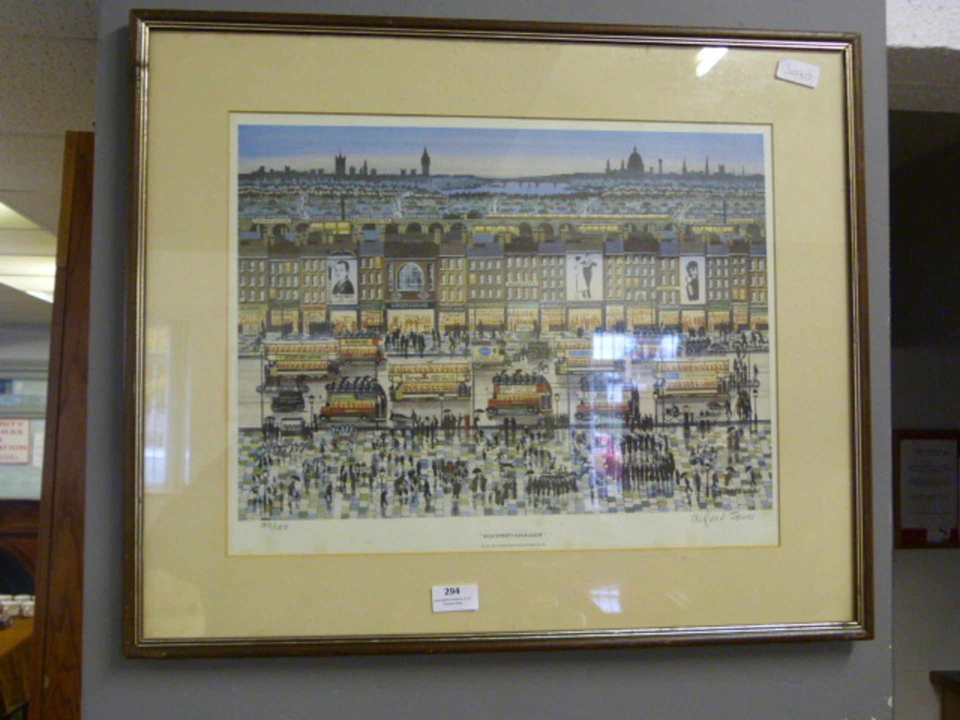 Framed Limited Edition Print "High Street Cavalcade" Signed Alfred Jones