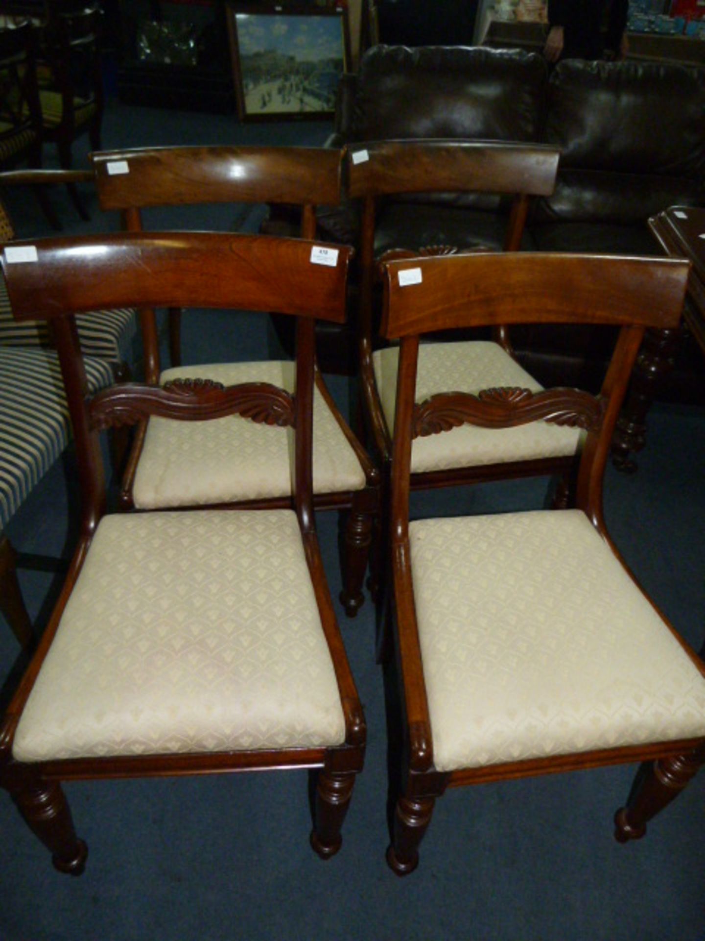 Set of Four Victorian Mahogany Barback Dining Chairs