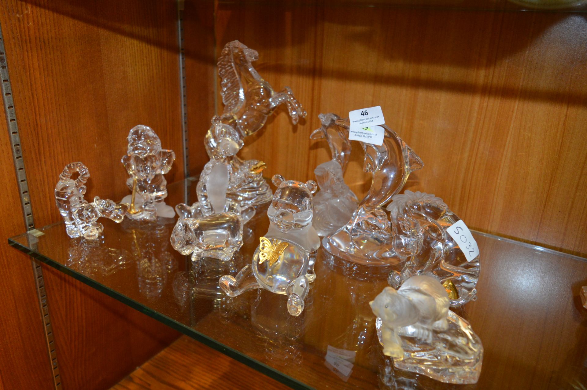 Collection of Ten Lennox Glass Ornaments Disney, etc.
