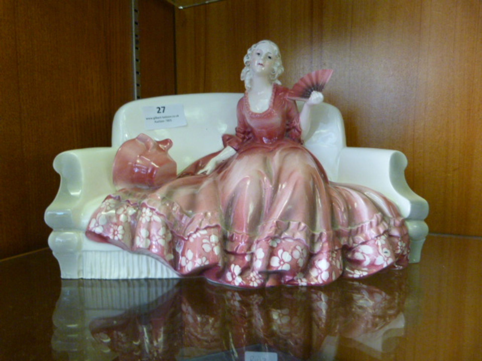 Continental Pottery Figurine "Seated Lady"