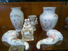 Aynsley Pottery Vases, Royal Worcester Wall Pockets, Pottery Clock, etc.