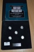 King George V WWI Silver Three Pence Coin Set in Presentation Case