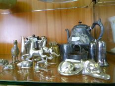 Silver Plated Ware, Teapot, Condiment Set and Ornaments