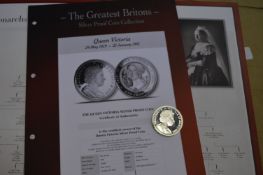 Silver Commemorative Coin Queen Victoria, Elizabeth II Isle of Man