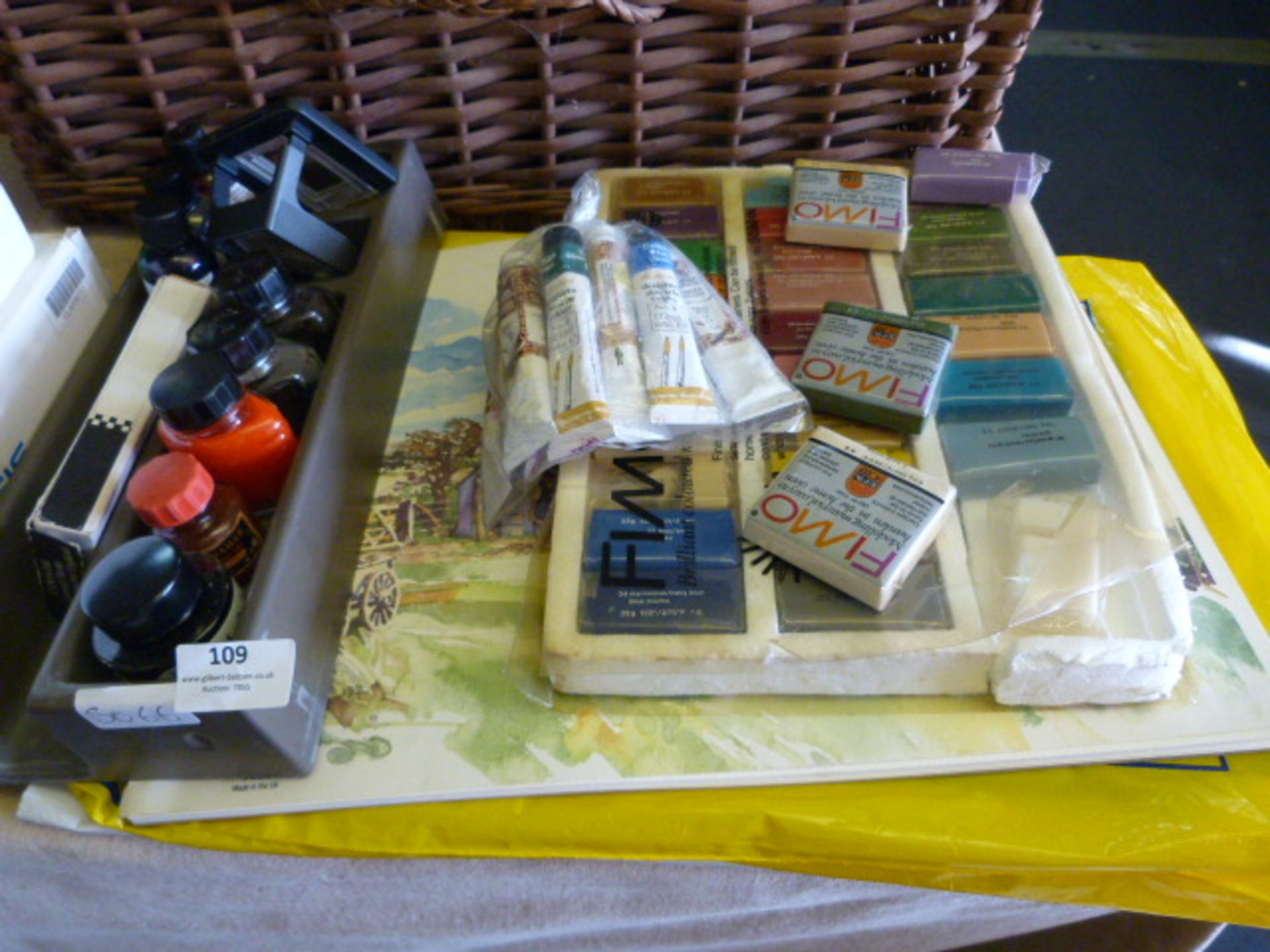 Artist Paint Blocks, Oil Paint Tubes, Parker Inks and Drawing Paper