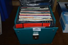 Collection of 45rpm Vinyl Records in Carry Case