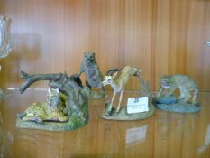 Four Franklin Mint Wildlife Preservation Figurines