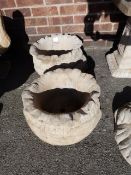 Pair of Reconstituted Limestone Planters in the Form of Sacks