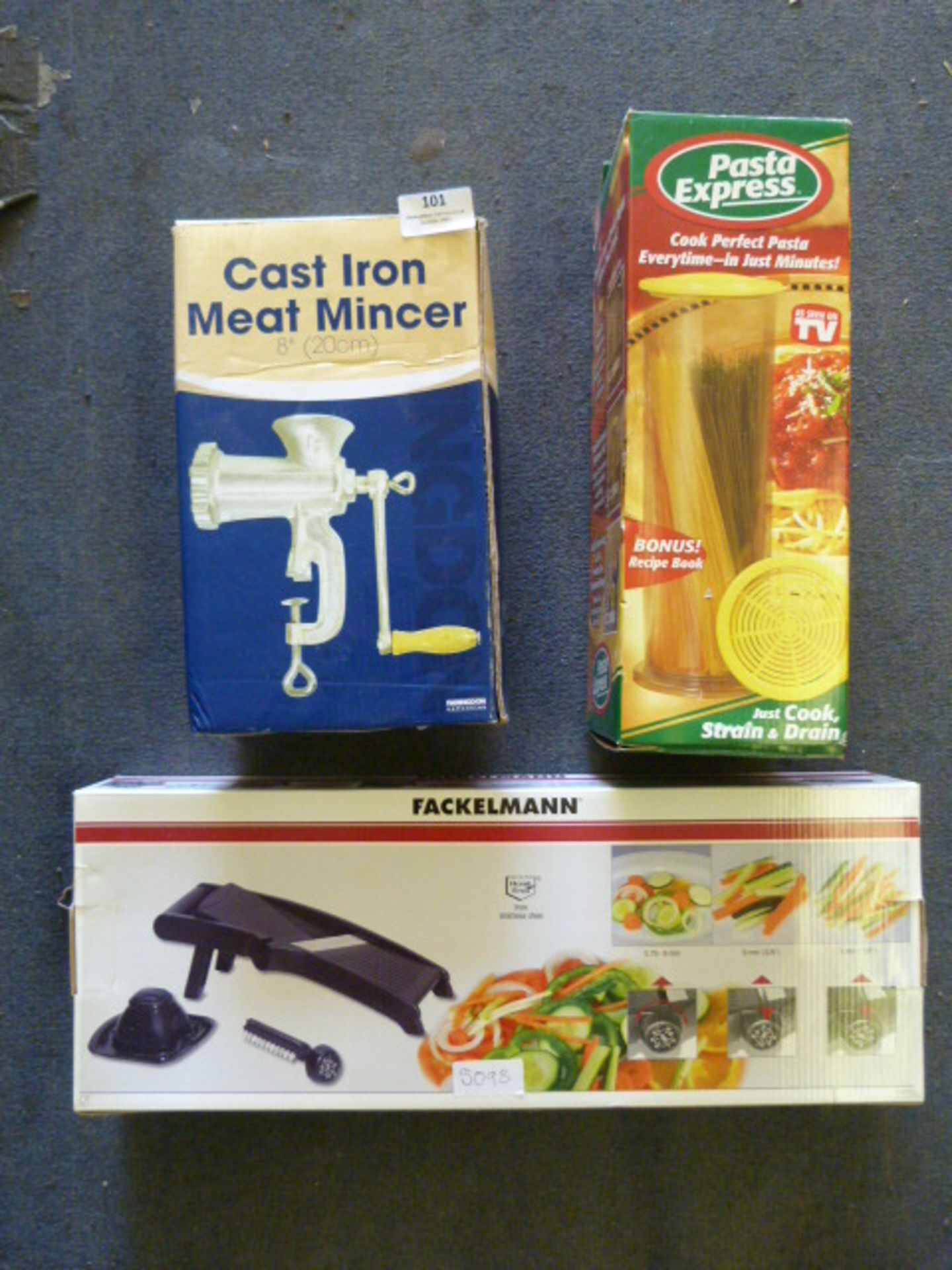 Meat Mincer, Pasta Express Cooker and a Food Slicer