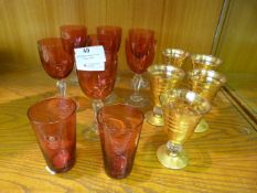 Ruby Drinking Glassware and Gilt Glassware