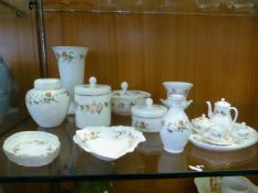Wedgwood Mirabelle Decorative Pottery; Bases, Dishes and Miniature Tea set
