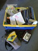 Box Containing Scart Leads, CD Storage Cases, Mini Disk Cases, Cameras, etc.