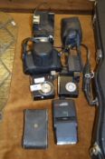 Selection of Vintage Cameras, Light Meters and Flashes
