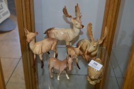 Collection of Beswick Deer, Donkey and Haggis Whiskey Bottles