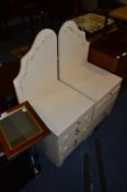 Pair of White Melamine Bedside Cabinets