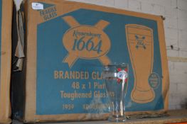 Box Containing Forty Eight Kronenbourg Pint Glasses