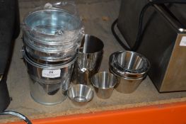 Galvanised Chip Bucket and Stainless Steel Condiment Containers