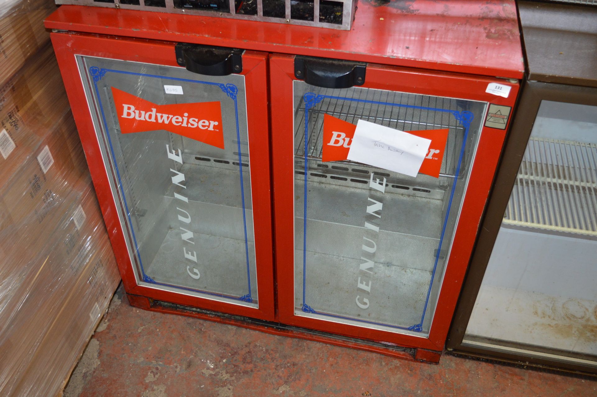 *Undercounter Double Door Bottle Cooler Branded Budweiser