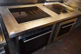 Mobile Stainless Steel Unit Comprising of Two Siemens Four Ring Ceramic Hobs and Two Siemens Built
