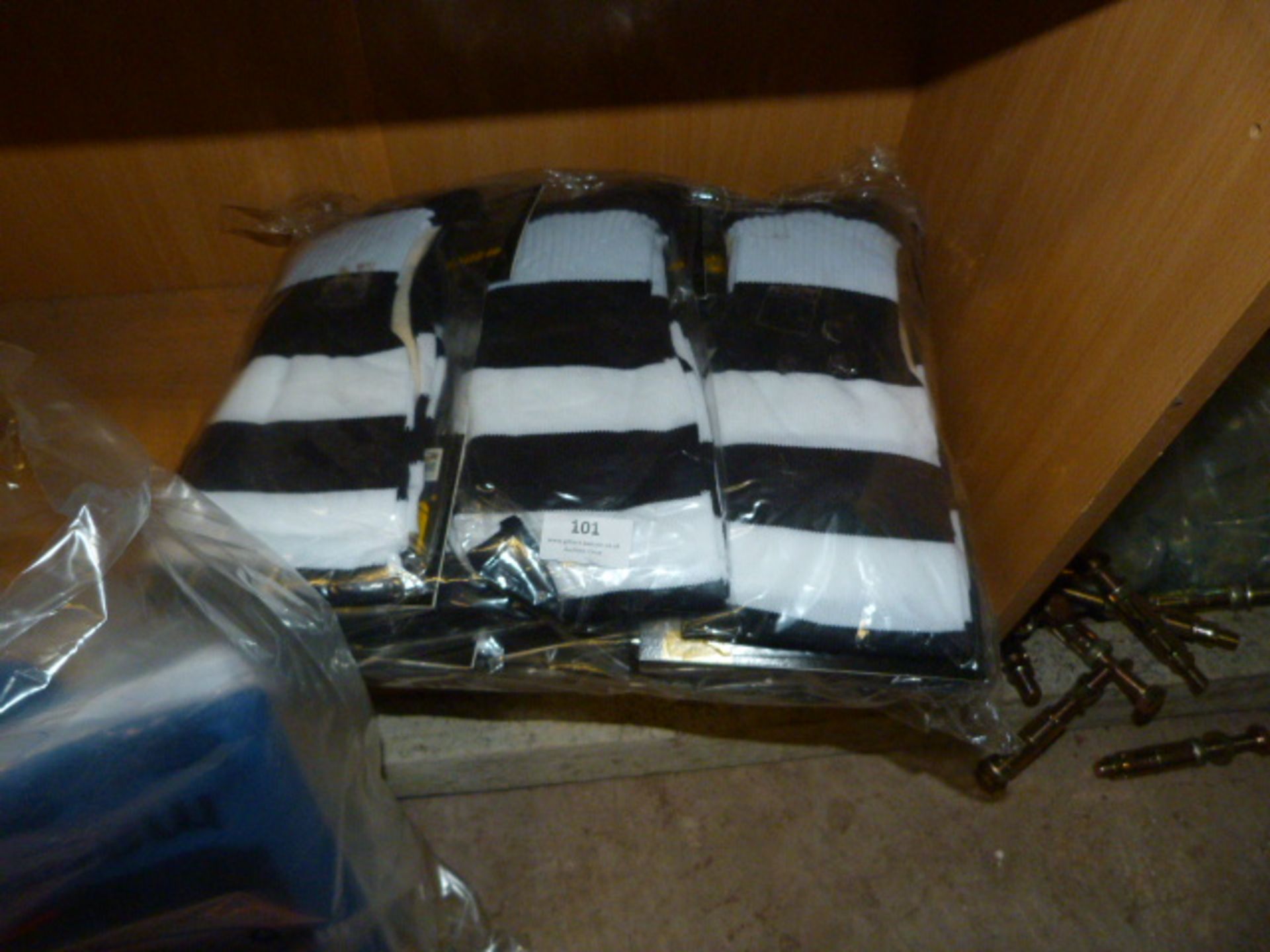 *Pack Containing Approx 15 Pairs of Black & White Striped Football Socks