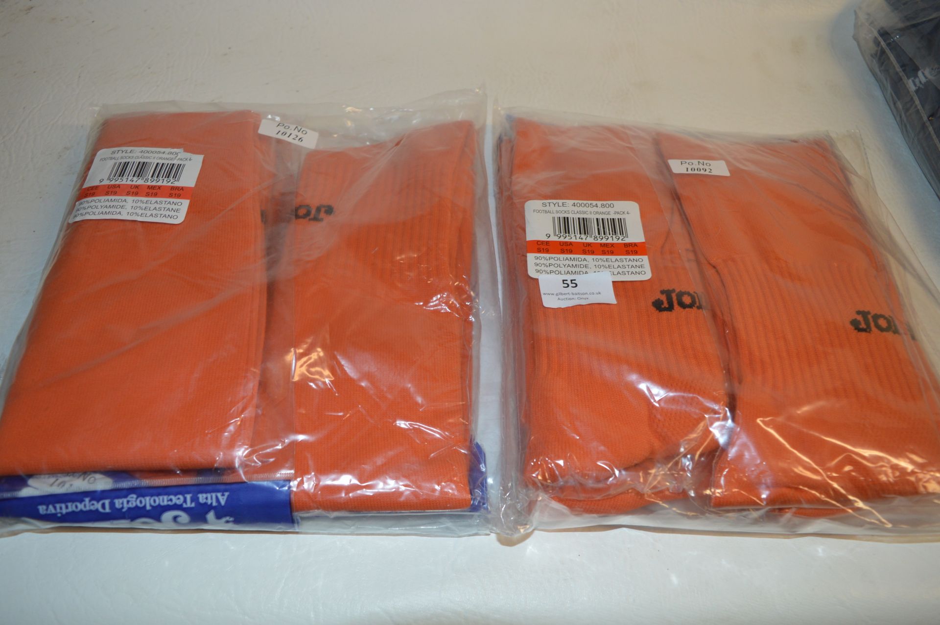 *Eight Pairs of Orange, Two Pairs of Blue and One Pair of Lime Green Joma Football Socks Size: