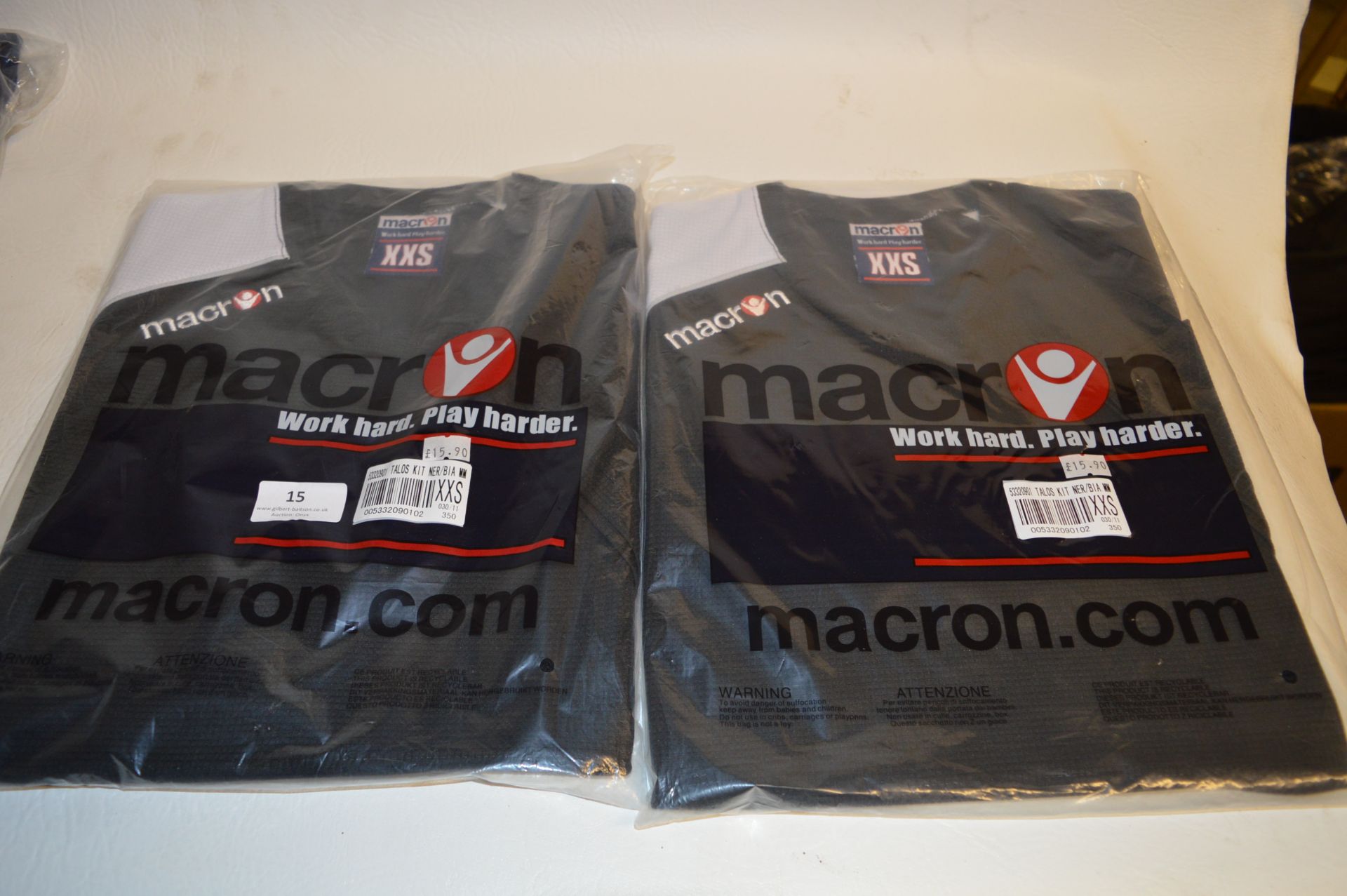 *Two Macron XXS Talos Training Kit (Black & White)