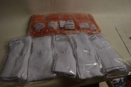 *Five Pairs of Orange Size: Medium and Five Pairs of White Size: Large Football Socks
